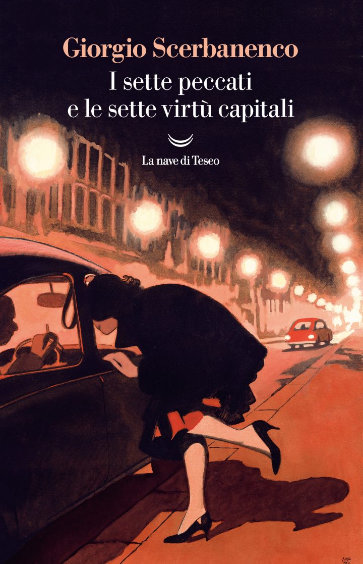 copertina libro con donna su strada di notte